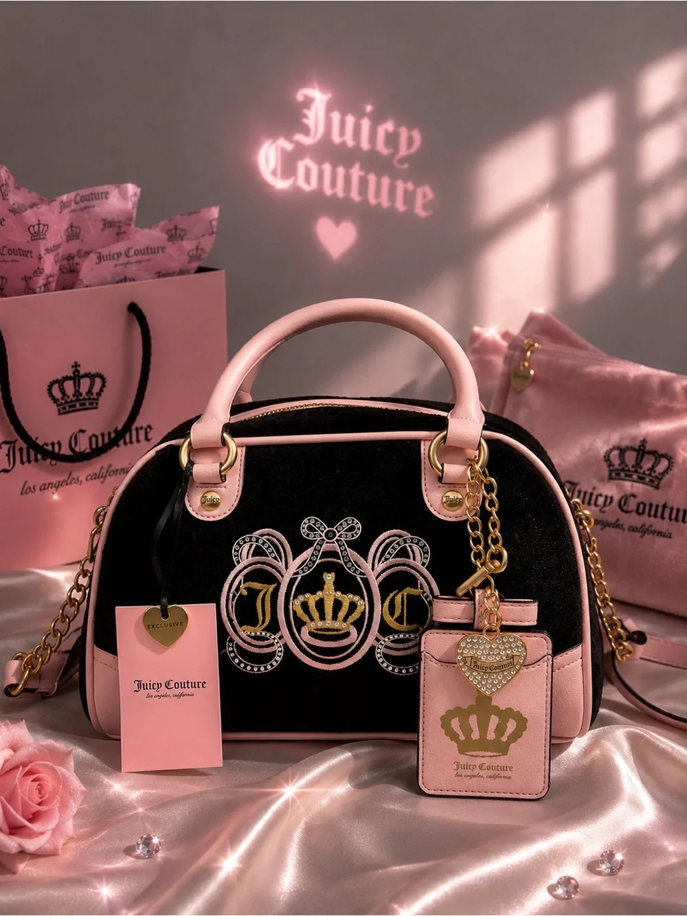 Juicy couture juicy lovers club bowler purse